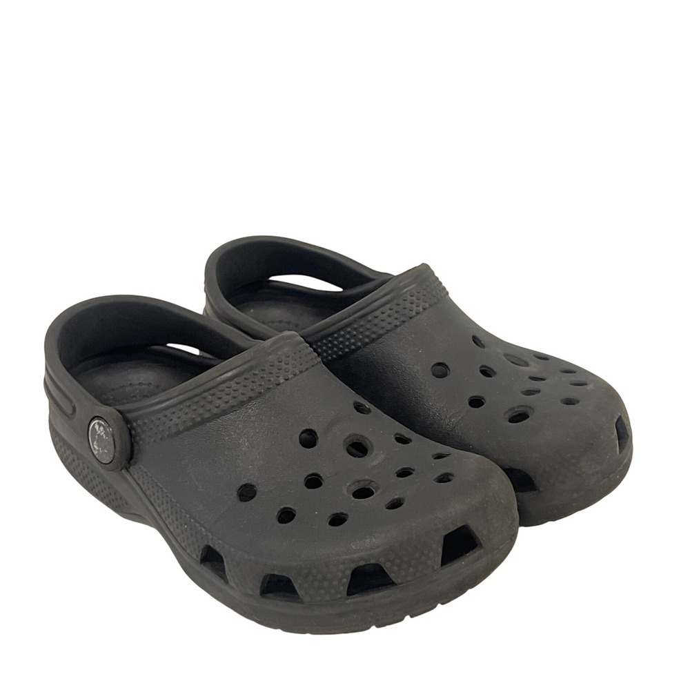 CROCS Kids Black Classic Slides Unisex Toddler 11 Streetwear Loungewear Comfort